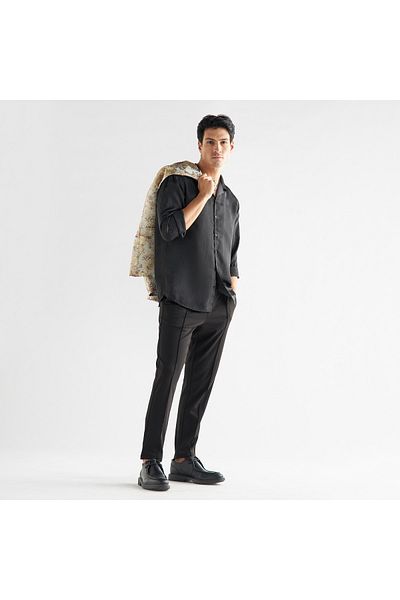 FAV Jacquard Shirt With Camp Collar
