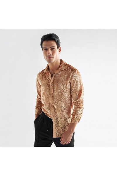 FAV Floral Burnout Velour Shirt