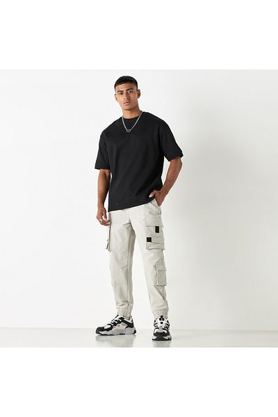 SP Characters Relaxed Fit Cargo Pants With Drawstring Closure And Pockets