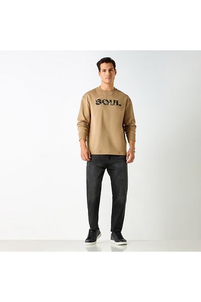 Iconic Embroidered Sweatshirt With Round Neck And Long Sleeves