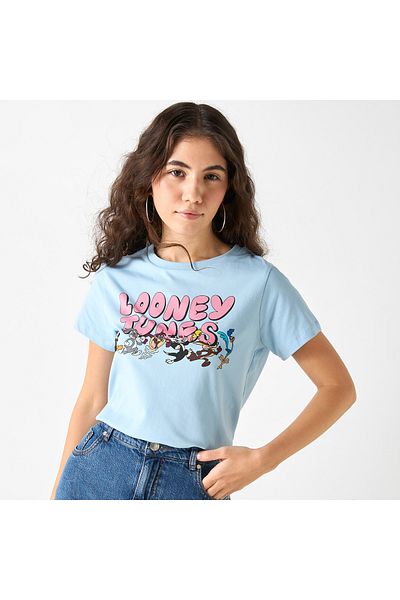 SP Characters Looney Tunes Print Crew Neck T-shirt With Short Sleeves
