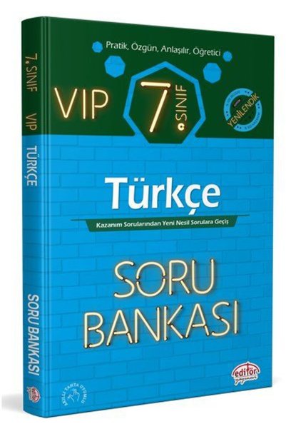 Editör Yayınevi 7. Sınıf Vıp Türkçe Soru Bankası