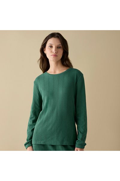 FAV Waffle Textured Long Sleeve T-shirt And Elastciated Pyjama Set