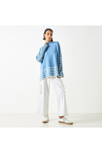 2Xtremz Stripe Detail Pullover With High Neck