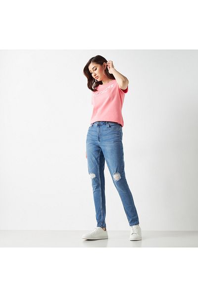 Lee Cooper Super Skinny Fit Distressed Jeans
