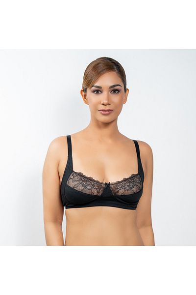 Aadaraya Set Of 3 - Laced Balconette Bra With Hook And Eye Closure