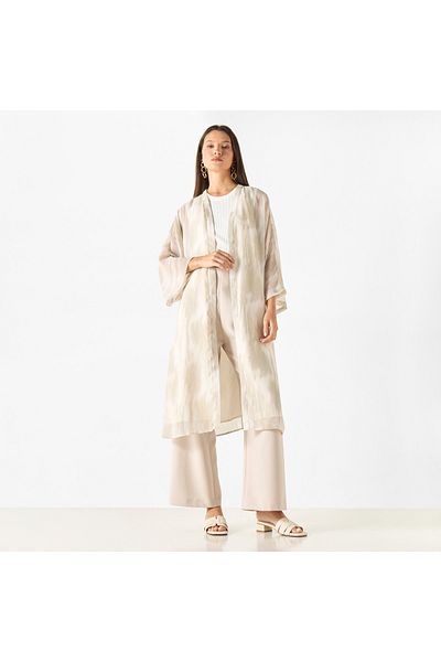 Iconic Printed Open Front Kimono Shrug