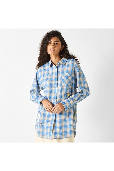 SP Characters Snoopy Print Shirt With Long Sleeves And Chest Pocket