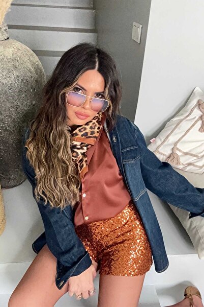 Sohotique By P Zr Sequin Shorts and Tan