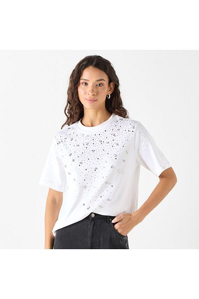 Iconic Embellished Short Sleeves T-shirt
