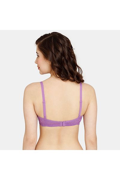 Zivame Lace Non-wired Padded T-shirt Bra With Adjustable Straps
