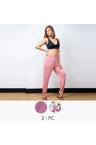 Aadaraya Set Of 2 - Assorted Pyjamas With Pockets And Drawstring Closure