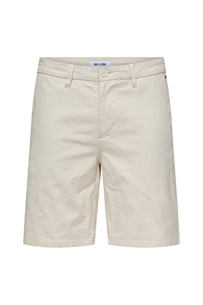 Only & Sons Açık Bej Erkek Kargo Şort ONSMARK 0011 COTTON LINEN SHORTS NO