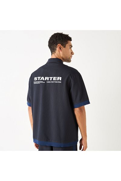 Starter Relaxed Fit Striped Shirt With Short Sleeves