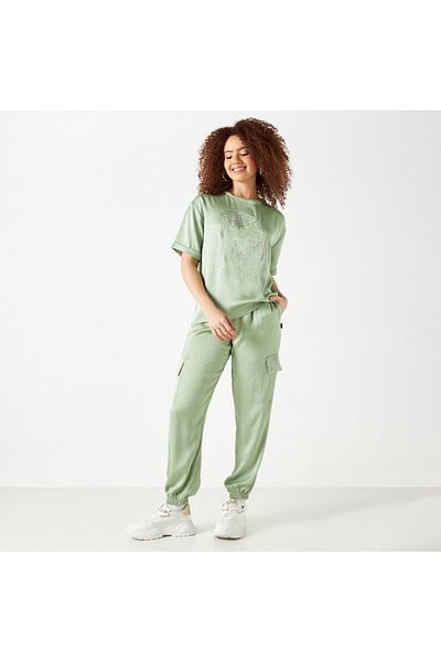 SP Characters Fruit Basket Embellished Top With Short Sleeves