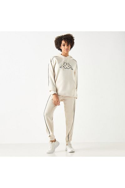 Kappa Logo Print Pullover With Hood And Long Sleeves