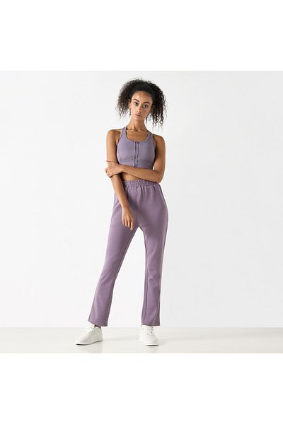 Adot Solid Racerback Sports Bra With Cutout Detail And Zip Closure