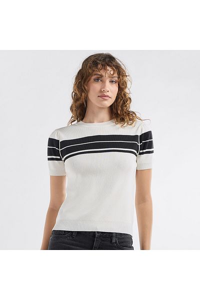FAV Striped Crew Neck T-shirt With Short Sleeves