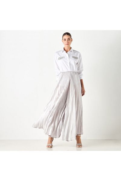 Iconic Pleated Palazzo Pants With Flexi Waist