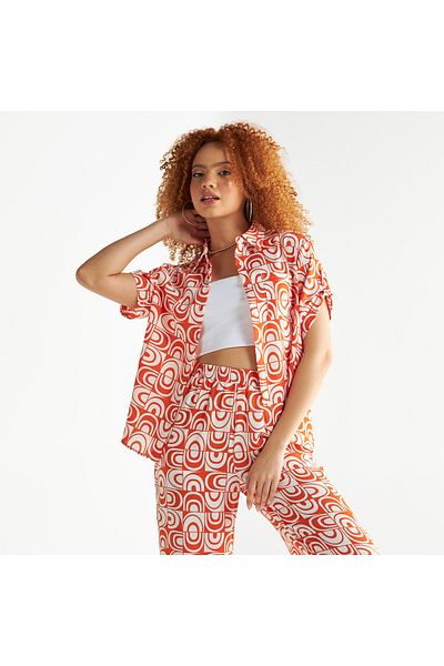 FAV All-over Print Shirt With Pocket And Short Sleeves
