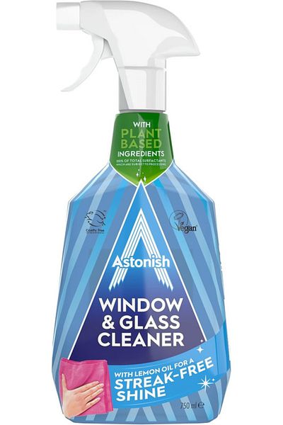 Astonish Window and Glass Cleaner, Vegan and Cruelty Free Spray, 750ml, Eucalyptus and Lemon