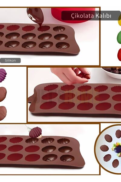 Jet's Home Yumurta Desen Çikolata Kalıbı BPA FREE Buz Kalıbı Silikon Tatlı Ka...