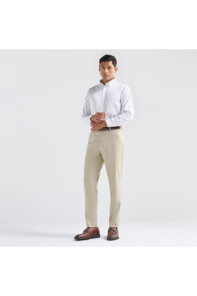 FAV Textured Regular Fit Flexi Waist Trousers With Pockets