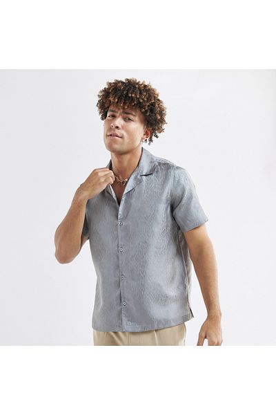 FAV Jacquard Shirt With Camp Collar