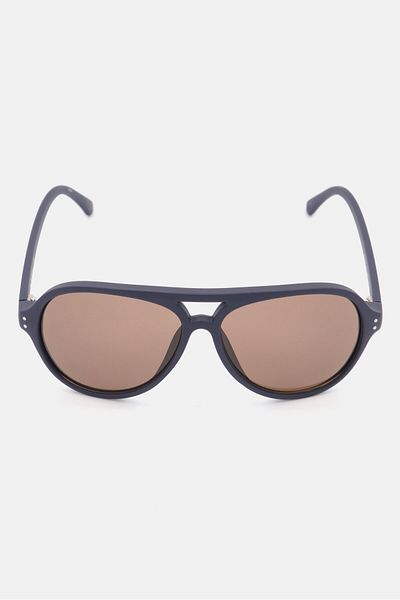 Calvin Klein Men CK19532S Aviator UV Protection Sunglasses, Navy/Brown