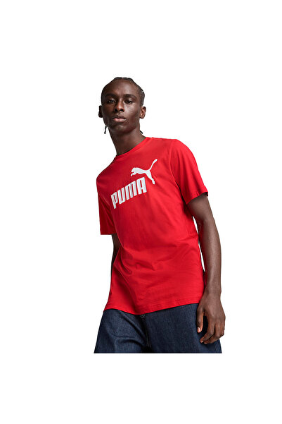 Puma Απαραίτητο ανδρικό μπλουζάκι Essential No.1 σε κόκκινο χρώμα casual στυλ...