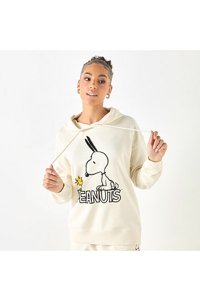 SP Characters Peanuts Print Hooded Sweatshirt With Long Sleeves