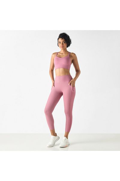 Kappa Ribbed Leggings With Pockets And Elasticated Waistband
