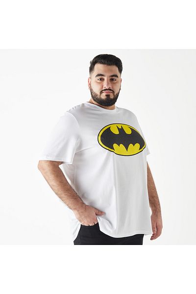 FAV Set Of 2 - Plus Size Batman Print Crew Neck T-shirt With Short Sleeves
