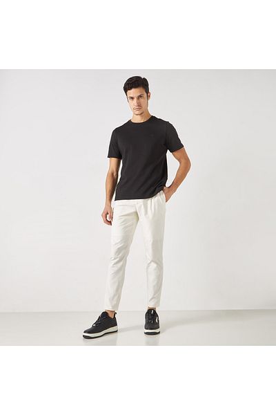 Iconic Solid Trousers With Button Closure And Pockets