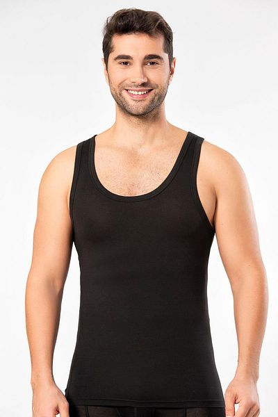 Weweus Black Micro Modal Premium Men's Undershirt 1133