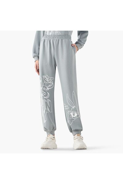 SP Characters Bugs Bunny Print Joggers With Pockets And Elasticated Waistband