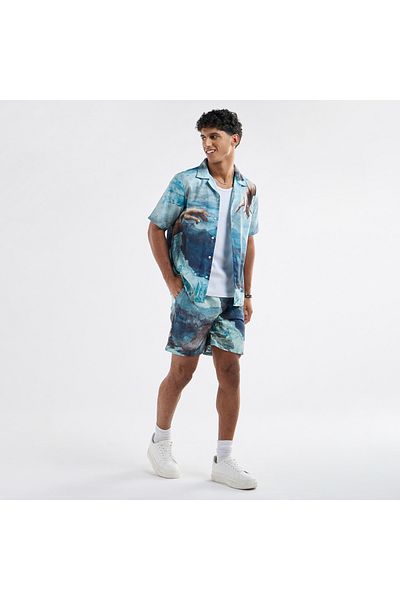 FAV All-over Graphic Print Shorts With Drawstring Closure And Pockets