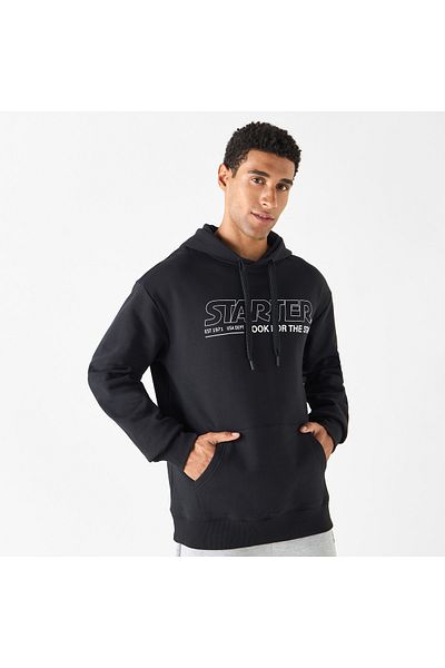 Starter Logo Detail Fleece Hoodie With Kangaroo Pockets
