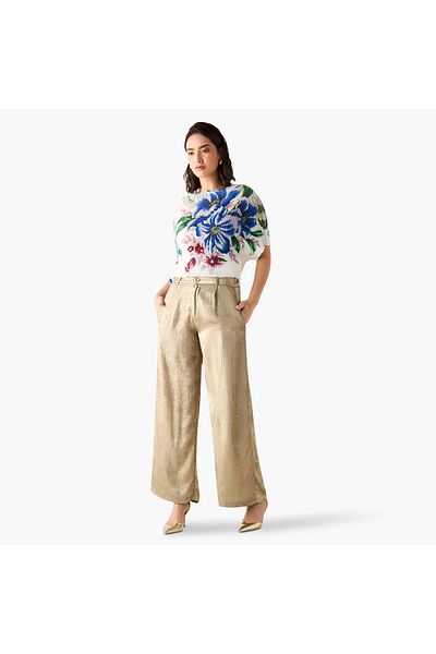 2Xtremz Textured Wide Leg Pants With Pockets