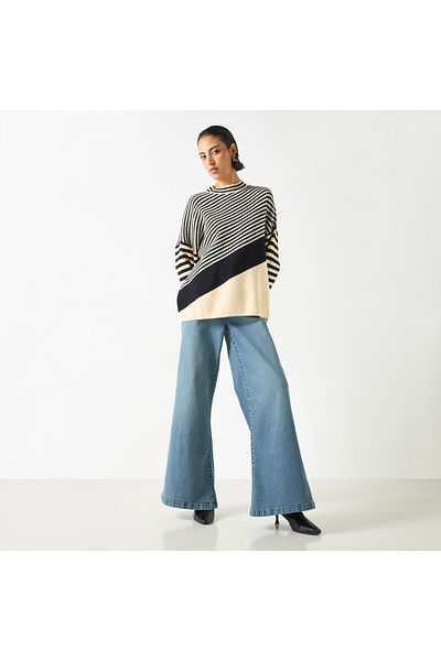 2Xtremz Striped Pullover With High Neck
