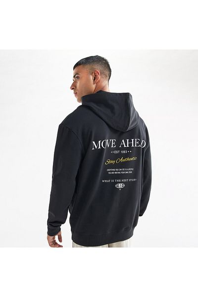 FAV Slogan Print Hoodie With Kangaroo Pocket And Long Sleeves