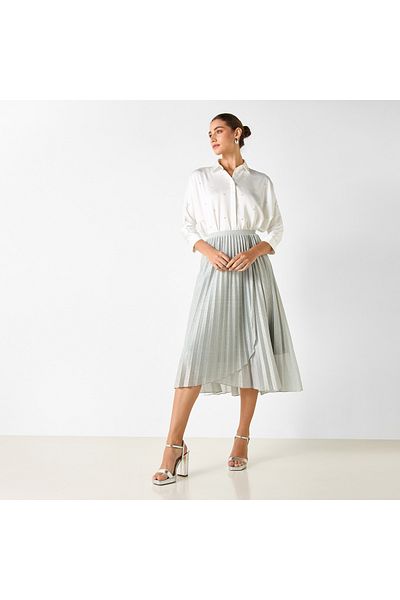 Iconic Oversized Embellished Shirt With 3/4 Sleeves