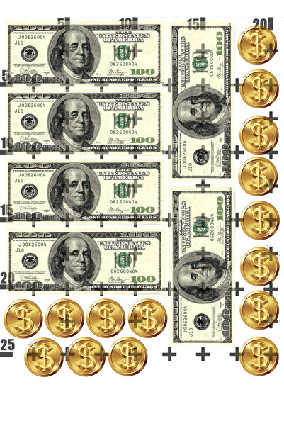 Lyroni Yenilebilir Şeker Kağıt Dollar Coins Temalı Pasta Süsleme