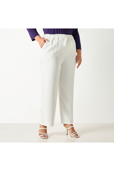 Ulla Popken Plus Size Wide Leg Pants