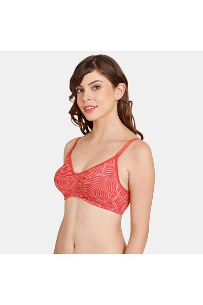 Zivame All-over Print Non-padded Non-wired Bra With Hook And Eye Closure