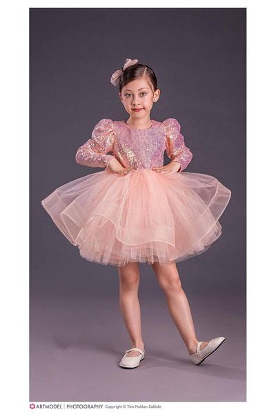 RAPAPA Girl's Sequined Special Occasion Dress 1660-61 Somon