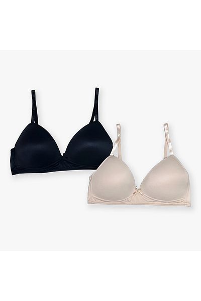 Aadaraya Set Of 2 - Assorted Plunge Bra With Hook And Eye Closure