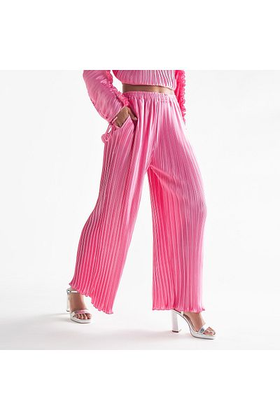 FAV Pleated Wide Leg Pants With Elasticated Waistband And Pockets