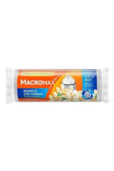 MACROMAX 30 كيس قمامة متوسط ​​الحجم برباط فانيليا