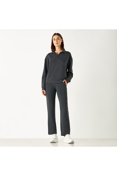Adot Solid Track Pants With Elasticated Waistband And Pockets